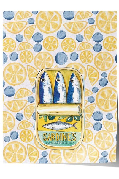 Postifull Poster fără ramă cu model de sardine, nr. 160134