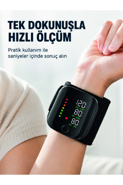 teknodayım Bilekten Dijital Tansiyon Ölçer Geniş Ekran ve Kolay Okunabilir Gösterge