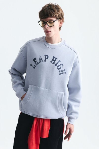 VAMOSCLO Washable oversize sweatshirt with text