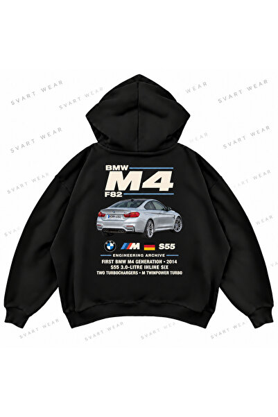 SVART WEAR Φούτερ με κουκούλα BMW M4 F82 με γραφικό τυπωμένο σχέδιο, oversize...