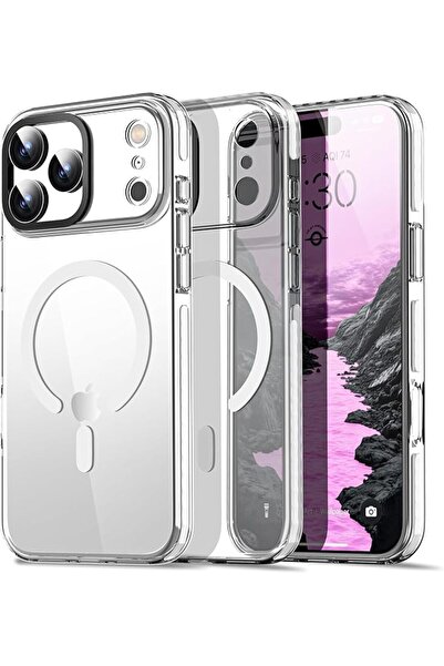 GENERAL AICase Neon Pink Clear Phone Case for iPhone 17 Pro Max, Slim Thin Li...