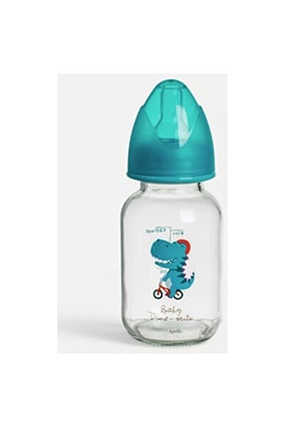 OEM Стъклена бутилка Honey Baby Dinosaur със силиконов биберон 120мл