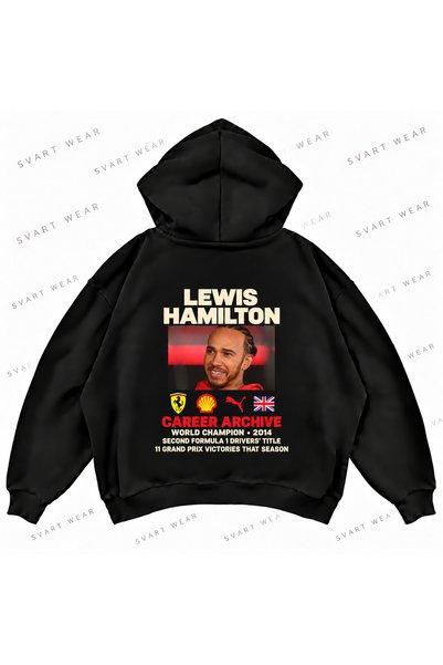 SVART WEAR Hanorac supradimensionat cu glugă și imprimeu grafic Lewis Hamilto...