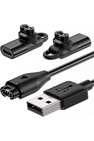 ELECDON كابل شحن لساعة جارمين مع موصلين للشحن ومحول من النوع C، سلك USB بطول ...