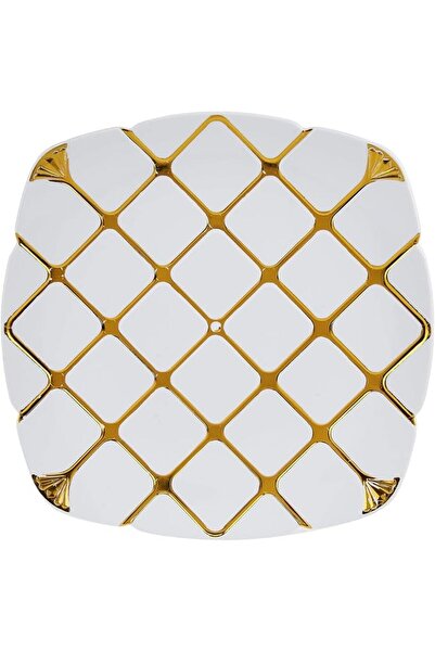 Hotpack Premium White/Gold Plastic Plates 10 Inch, 10 Pieces