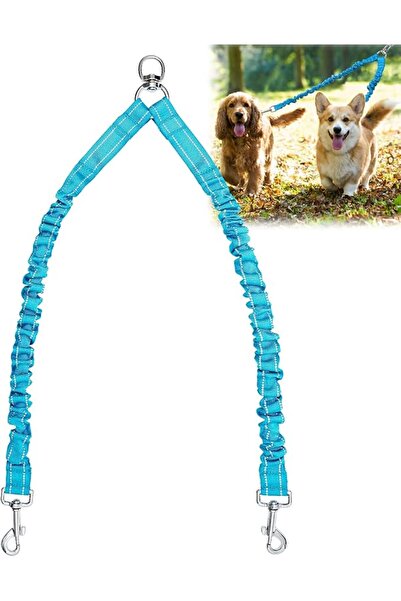 GENERAL Double Dog Leash Coupler - Tangle Free Bungee Leash with 360 Swivel, ...