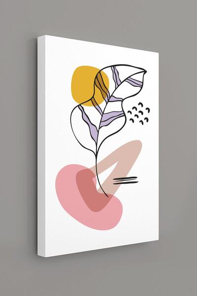 StellaStore Tropikal Soyut Çiçekler Modern Minimal Kanvas Tablosu 3'lü Canvas Tablo Seti
