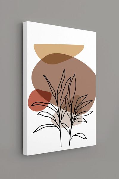 StellaStore Tropikal Soyut Çiçekler Modern Minimal Kanvas Tablosu 3'lü Canvas Tablo Seti