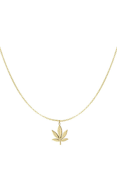 OEM Κολιέ Canna Bliss, από ανοξείδωτο ατσάλι, με φύλλο