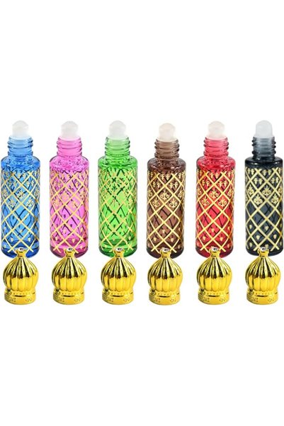 CHSEEO 5 Pcs Essential Oil Roller Bottles, 12ml/0.4oz Vintage Ball Shape Bott...