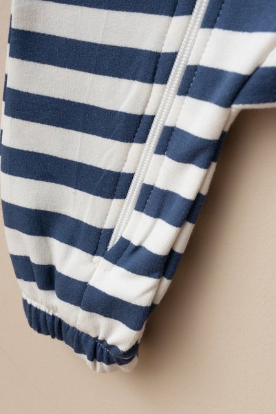 LOGO AKSESUAR Unisex Bebek %100 Pamuk Şardonlu İki İplik Kaykaylı Ördek Nakışlı Kapüşonlu Fermuarlı Tulum