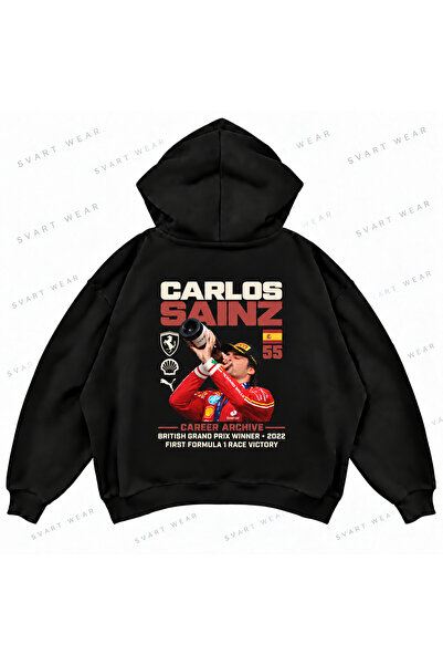 SVART WEAR Φούτερ με κουκούλα Carlos Sainz F1 με γραφικό σχέδιο και στάμπα, σ...