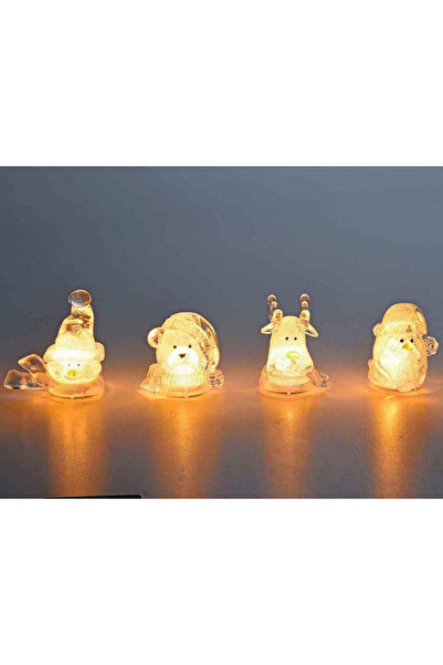 Decorer Decorațiune de Crăciun Ren acrilic transparent cu LED 7x4.5x7.5 cm