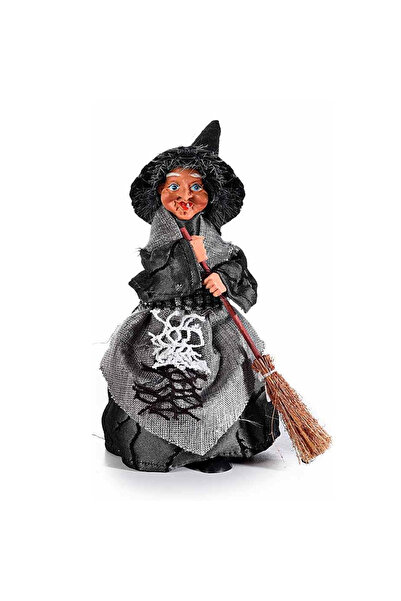 Decorer Figurină Vrăjitoare de Halloween Befana cu recipient pentru bomboane ...