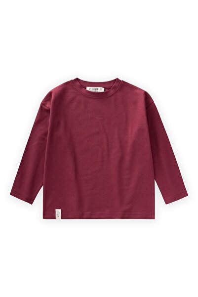 Cigit Mevsimlik Basic T-Shirt 8-12 Yaş Bordo