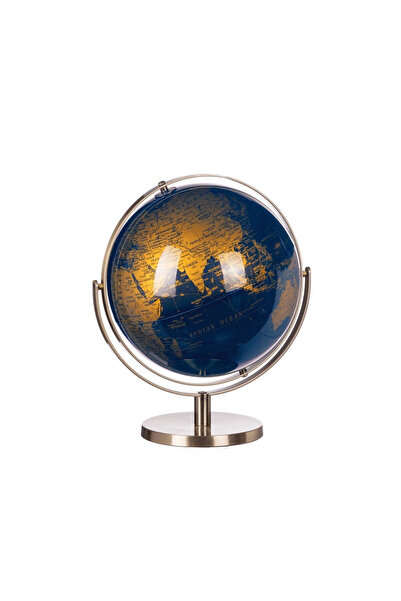 Ad Trend Decorative Blue Gold Terrestrial Globe 29 x 34 cm