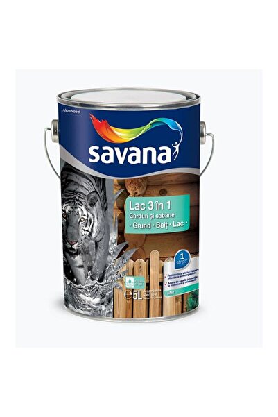 Savana 3D 3in1 Wood Varnish for Fences and Cabins, Teak, 5L