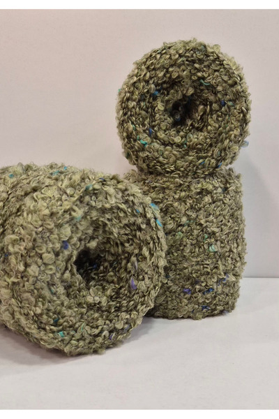 İPLİKOUTLET Çağla Yeşili Nopeli Kalın Buklet 700 Gram