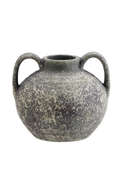 Ad Trend Vază de flori din teracotă negru-bej 20 x 17 cm
