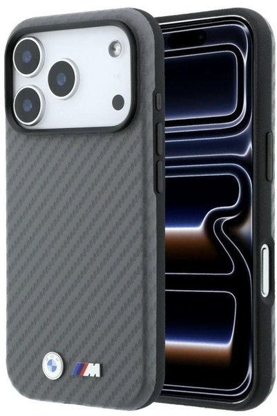 BMW Θήκη M Μεταλλική με Λογότυπο Carbon Magsafe για iPhone 18 Pro Γκρι - (BMH...