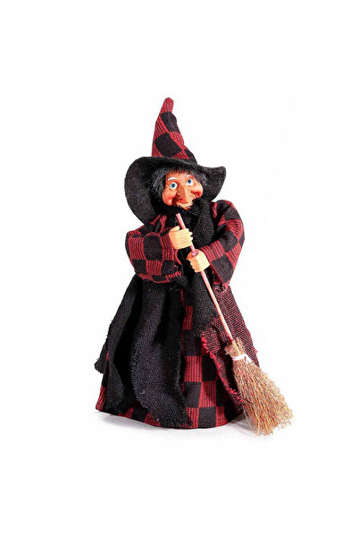 Decorer Figurină Vrăjitoare de Halloween Befana cu recipient pentru bomboane ...