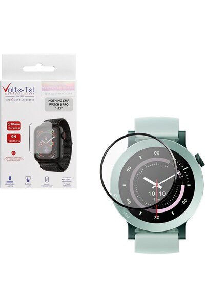 Volte-Tel Πλέξι Γυαλί Σκληρυμένο Nothing Cmf Watch 3 Pro 47MM 3D Άκρη 1.43 ίν...