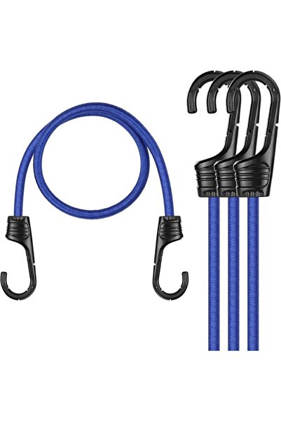 Yelajoy 4-Pack Blue Heavy-Duty Bungee Cords (24"×8mm) - High-Strength Elastic...