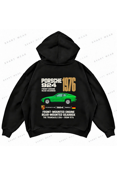 SVART WEAR Овърсайз суитшърт с качулка Porsche 924 с принт и свободна кройка
