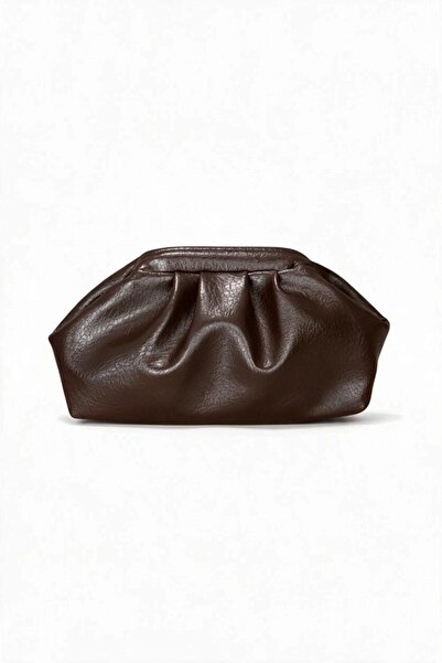 Classbag Women's Brown Drawstring Wrinkled Leather Look, Stylish Portfolio and Strap Shoulder Bag