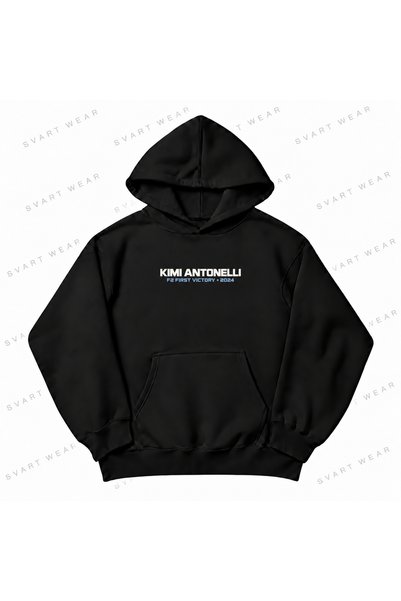SVART WEAR هودي كيمي أنتونيeli F1 كبير الحجم مطبوع من الأمام والخلف