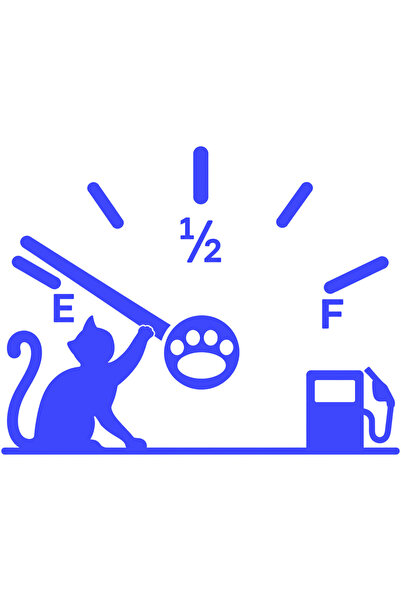 Oracal Autocolant auto Pisică cu indicator de combustibil – pentru capacul re...