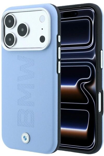 BMW Θήκη με Κεντρικό Ανάγλυφο Σχέδιο Magsafe για iPhone 18 Pro / 17 Pro Μπλε ...