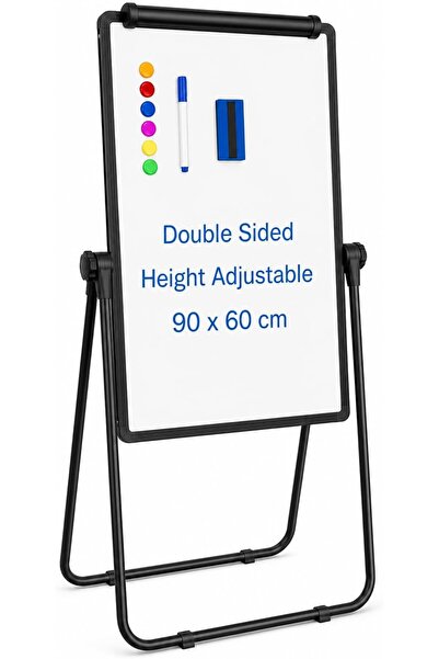 urevo Magnetic Whiteboard 60 x 90 cm, Double-Sided Dry Erase Board with Stand...