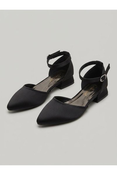 Şah collection Black Ballerina Evening Dress Shoes Engagement Wedding