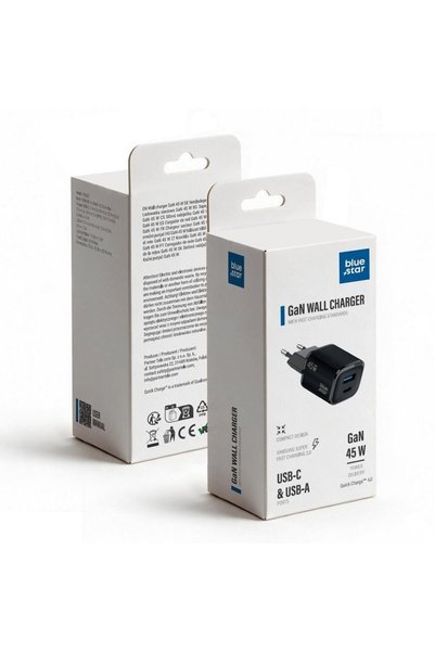 Bluestar Μπλου Σταρ Φορτιστής Τηλεφώνου Νάνο Γκαν USB-C + USB-A QC4.0 PD 3A 4...