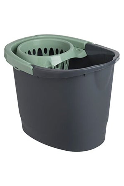 OEM Galeata Ovala pentru Mop Neagra cu Storcator de Culoare Menta 15L
