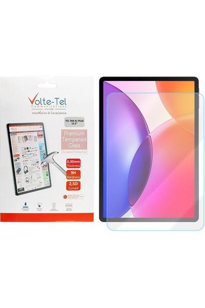 Volte-Tel Σκληρυμένο Γυαλί Tcl Tab A1 Plus 12.2 ιντσών 9H 0.33 χιλιοστά 2.5D ...