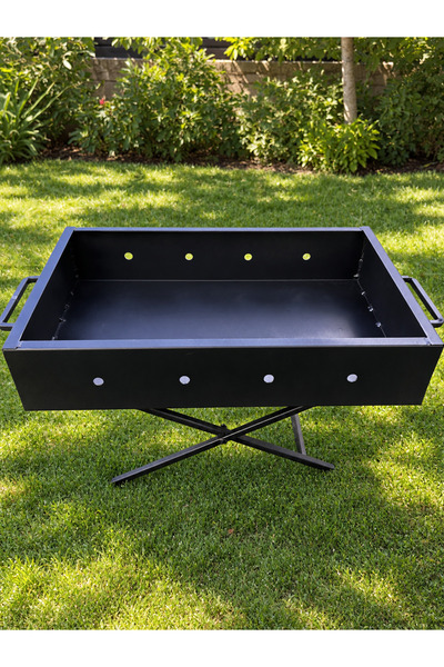 KorQ BBQ 50x30 cm mangal, katlanır seyyar ayaklı mangal, piknik tip mangal