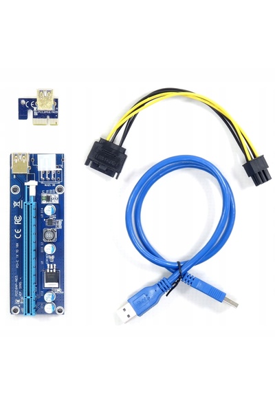 Tradebit Riser PCI-E 1x - 16x USB 3.0 SATA 6-PIN ver 009s