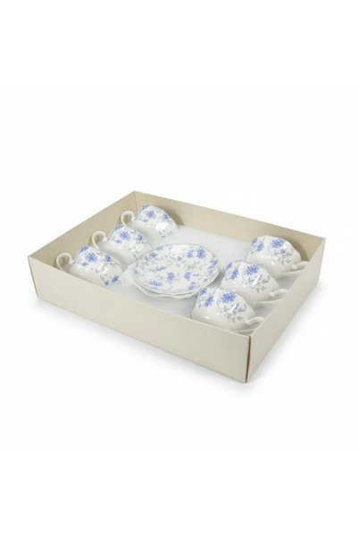 Generic 6-Piece Tea Cup Set with Rose Pattern