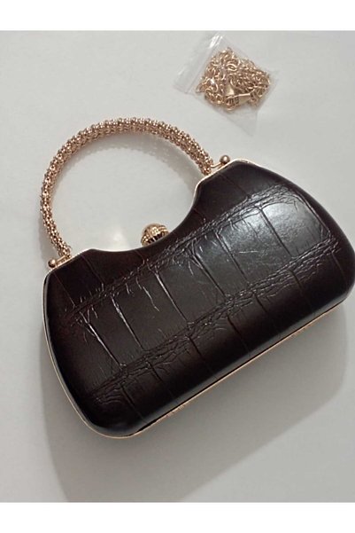 Şarra Gossi Bitter Brown Evening Dress Evening Bag Graduation Wedding