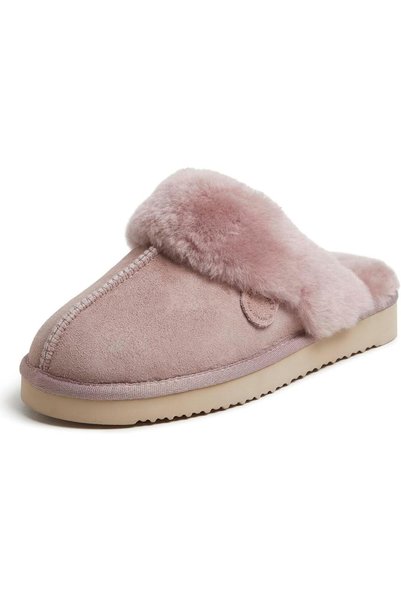 Dearfoams Women's Fireside Sydney Shearling Indoor/Outdoor Water Resistant Sc...