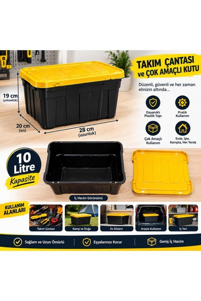 Takım Çantası Ve Çok Amaçlı Kilitli Kutu 10Lt