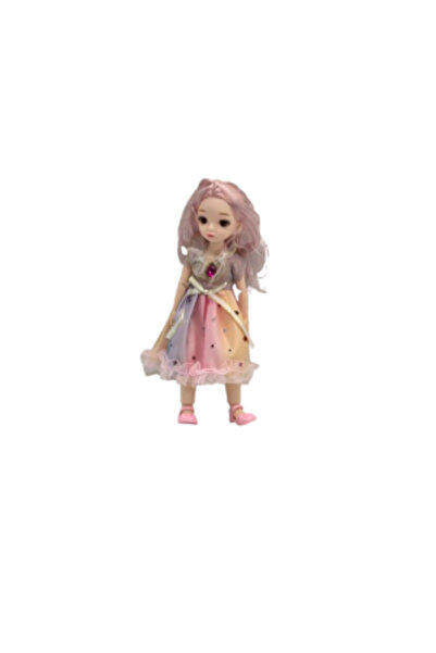 Generic Brand 3D Doll with Long Hair and Decorative Dress, Toy for Children