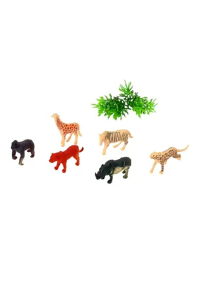 Generic Brand Set of 7 Savanna Animal Figurines – Giraffe, Zebra, Lion and De...