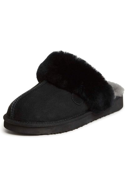 Dearfoams Women's Fireside Sydney Shearling Indoor/Outdoor Water Resistant Sc...