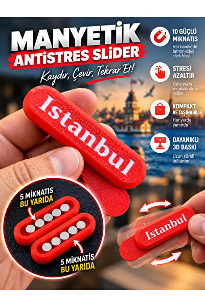 Genel Markalar Magnetik Fidget Slider – Antistres Pusher Clicker Stres Oyuncağı