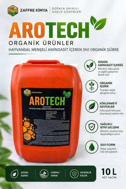 AROTECH Hayvansal Menseli Aminoasit Sıvı Organik Gübre Yüksek Kalite (%61) 10Lt