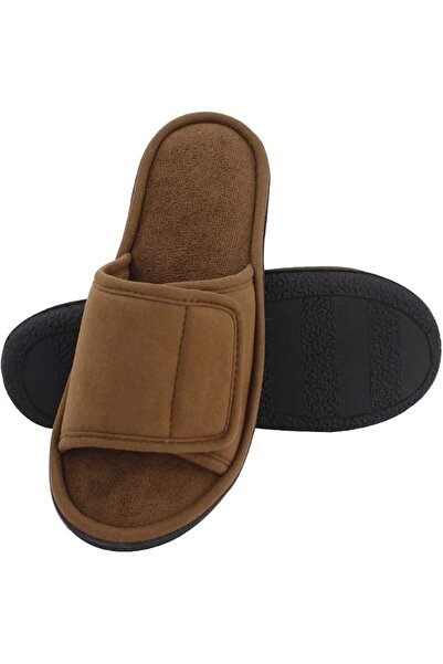 GENERAL Magtoe Men's Brown Open Toe Slippers, Size 11-12, Adjustable, Memory ...