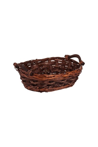 OEM Coș Decorativ din Bambus Oval de Culoare Inchisa 32x21x14cm, pentru Pâine...